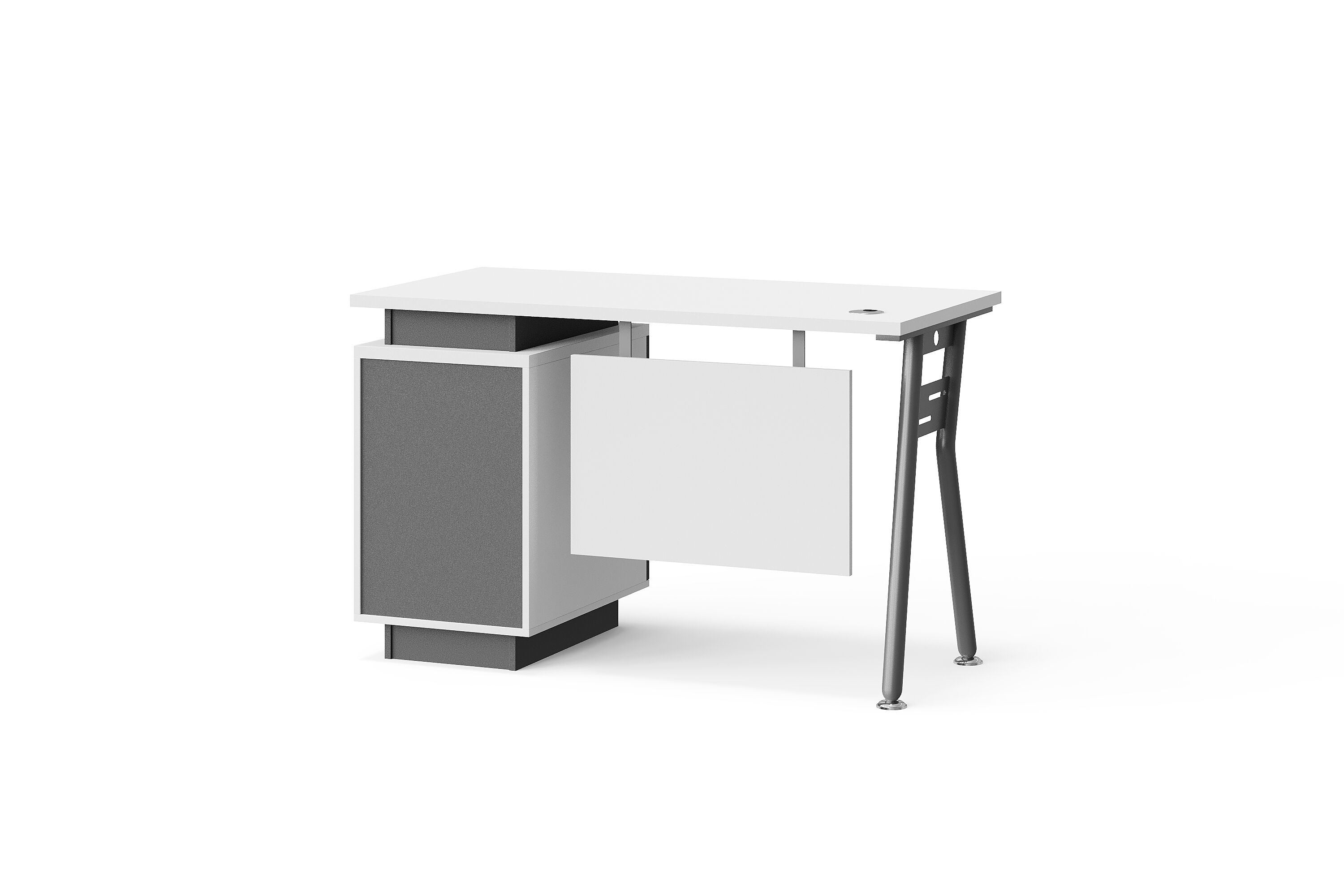 Modern Style Melamine and Iron Staff Table with Mobile Drawer